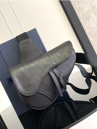 Ch**an D*0r D*0r HOMME Bags Leather Black 26 x 19 x 4.5 cm