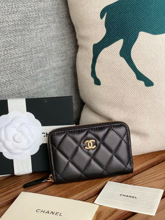 Ch*el ZIPPED COIN PURSE 7.5x 11x 2.5cm