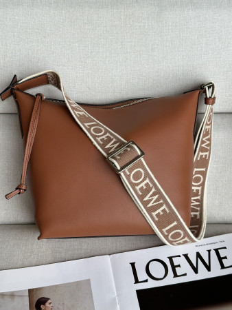 L0ew* Small Cubi crossbody bag in S*pple smooth calfskin and jacquard 29.5x10.5x22cm