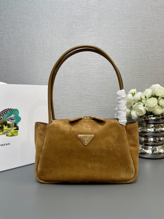 Pra*a Medium suede shoulder bag 28x18x11cm