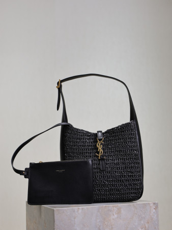 Y*L LE 5 À 7 Soft Small (Raffia/Leather) 22x22x7-9cm