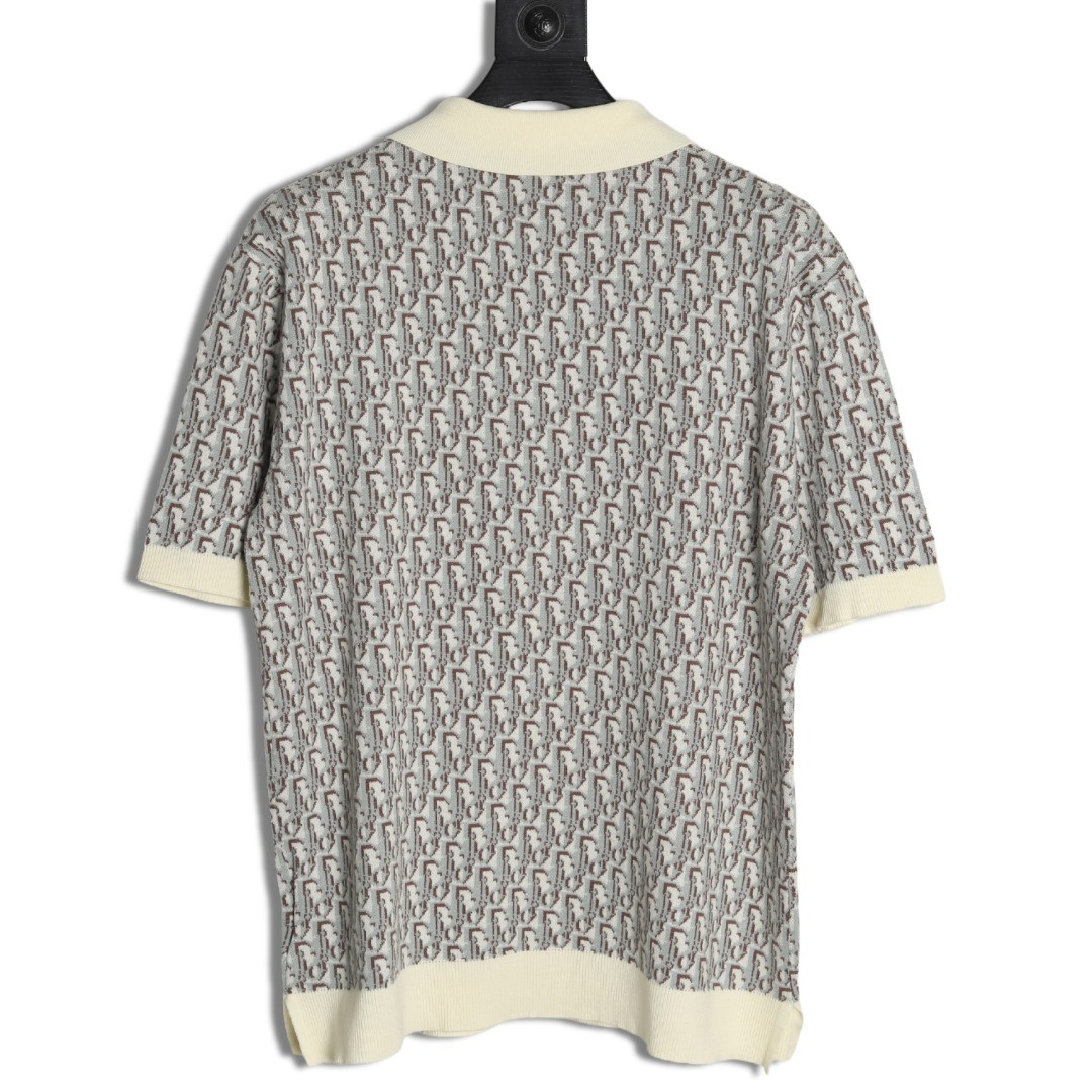 D*0r knitting Short-sleeved Polo shirt