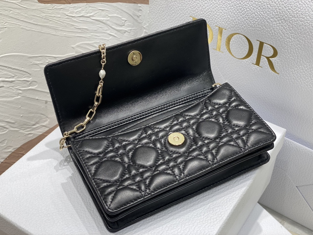 MISS D*0r MINI BAG Black Cannage Lambskin S0980ONMJ_M900 21 x 11.5 x 4.5 cm