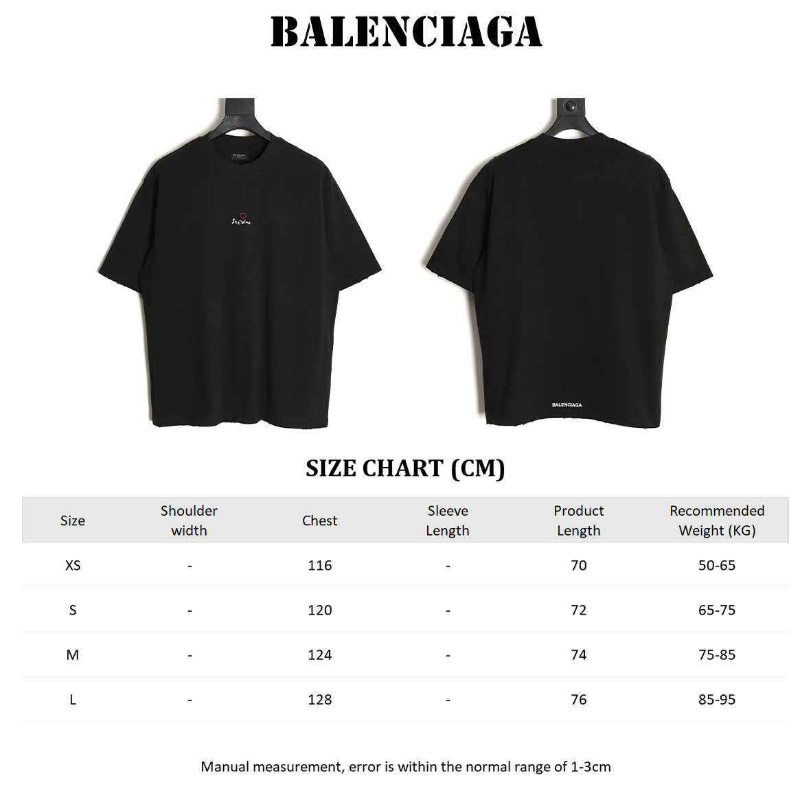 Ba*len*cia*ga 25ss Short-sleeved T-shirt