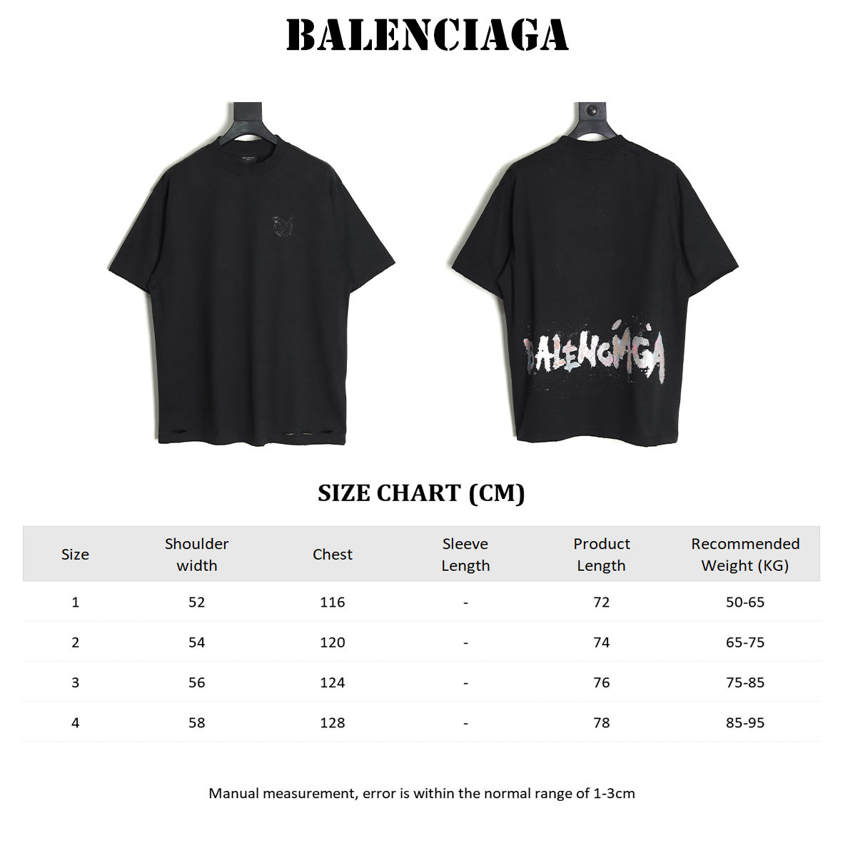 Ba*len*cia*ga 25ss Short-sleeved T-shirt