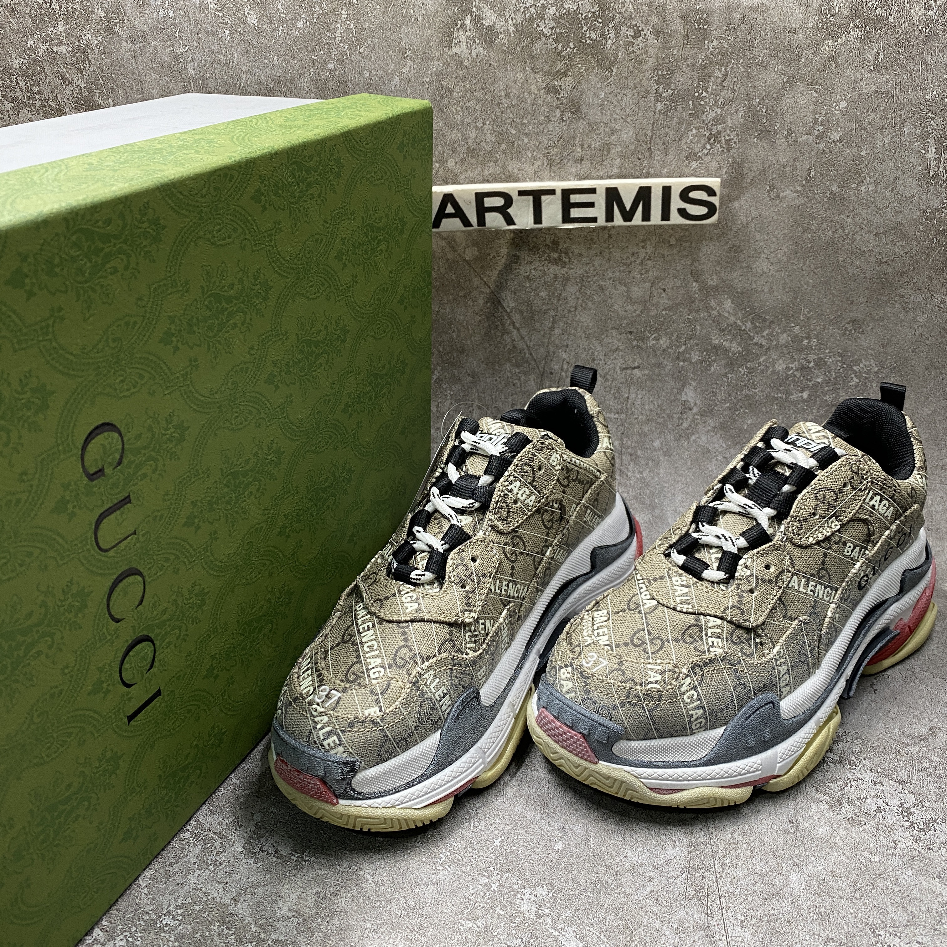 Balenciga x G The Hacker Project Triple S Beige