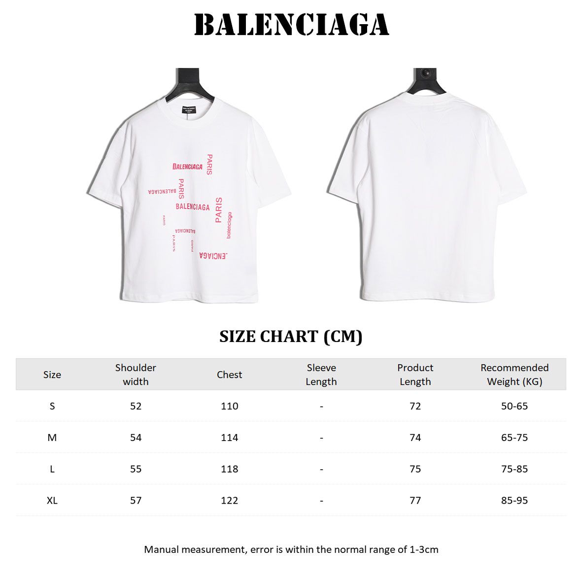 Ba*len*cia*ga 24SS Short-sleeved T-shirt
