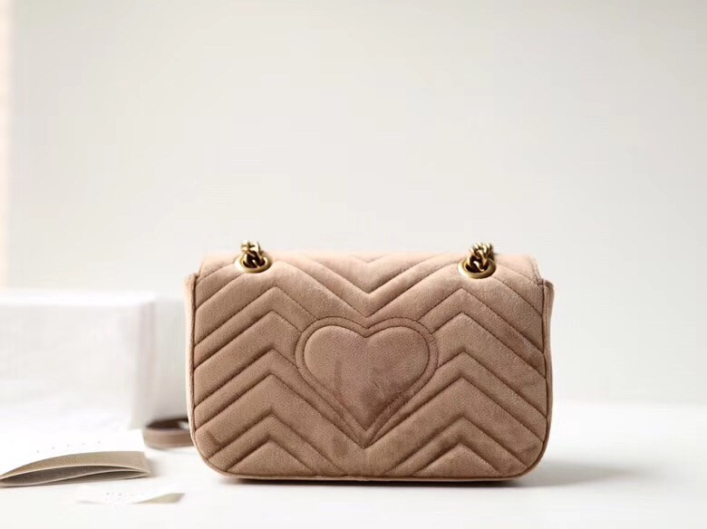 G*u*i GG Marmont Small Velvet Shoulder Bag