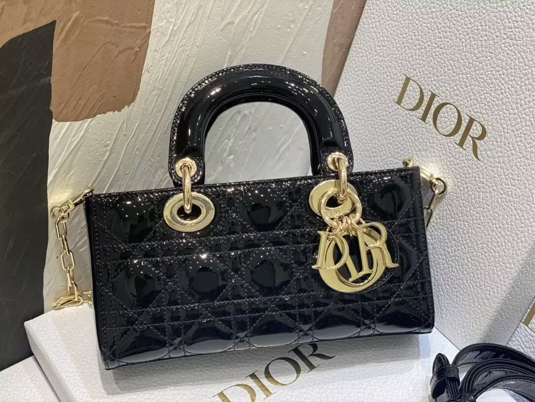 D*0r SMALL LADY D-JOY BAG BLACK  22x6x12cm