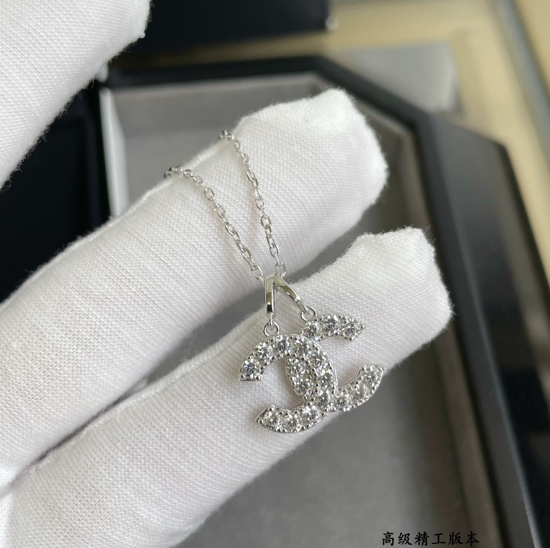 Ch*el Double C Necklace