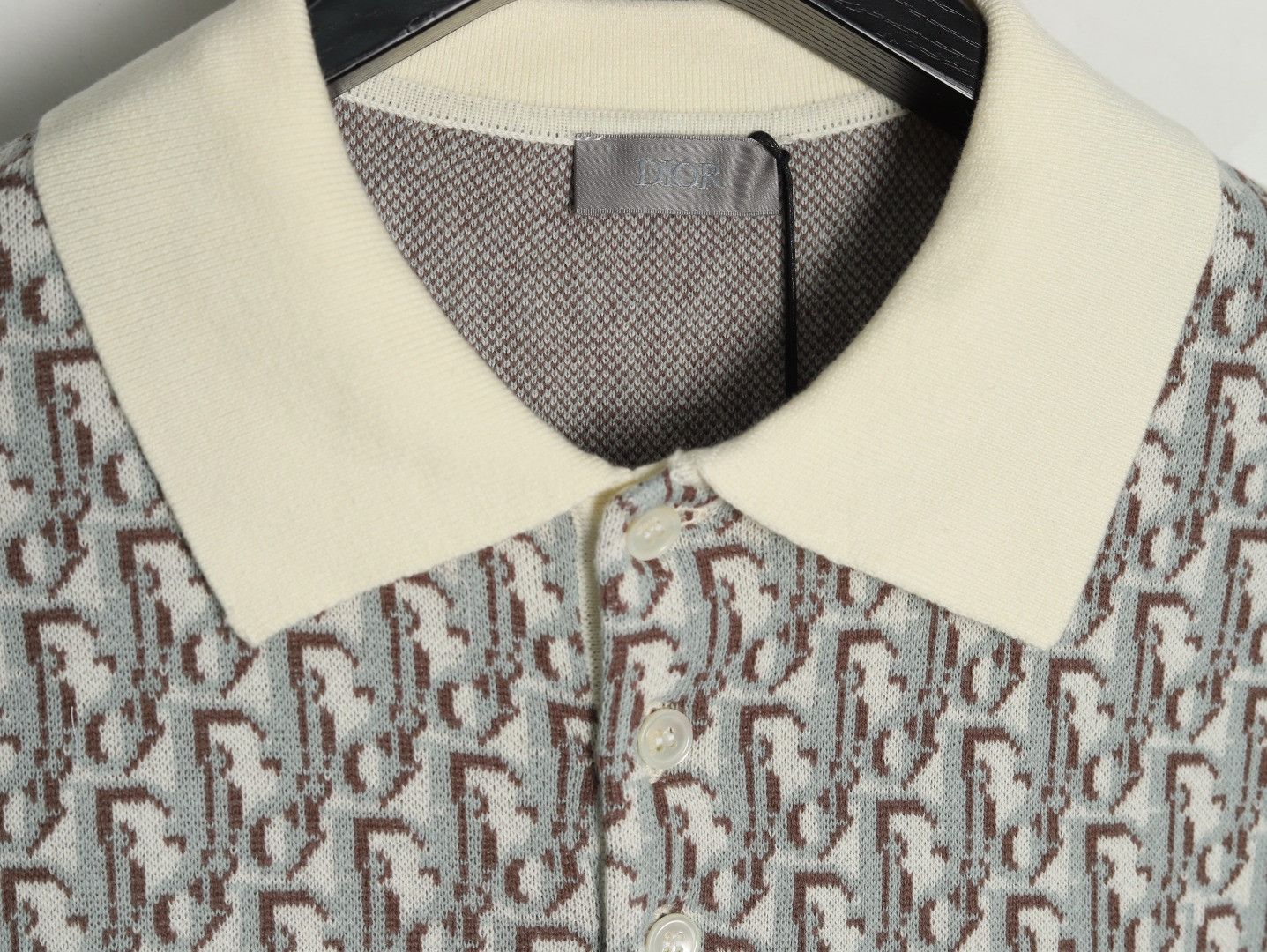 D*0r knitting Short-sleeved Polo shirt