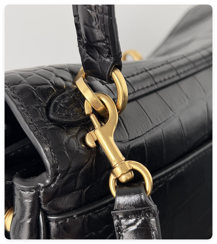 Ba*len*cia*ga Rodeo Mediun Croc-Embossed Top-Handle Bag 35x23.3x10.9cm