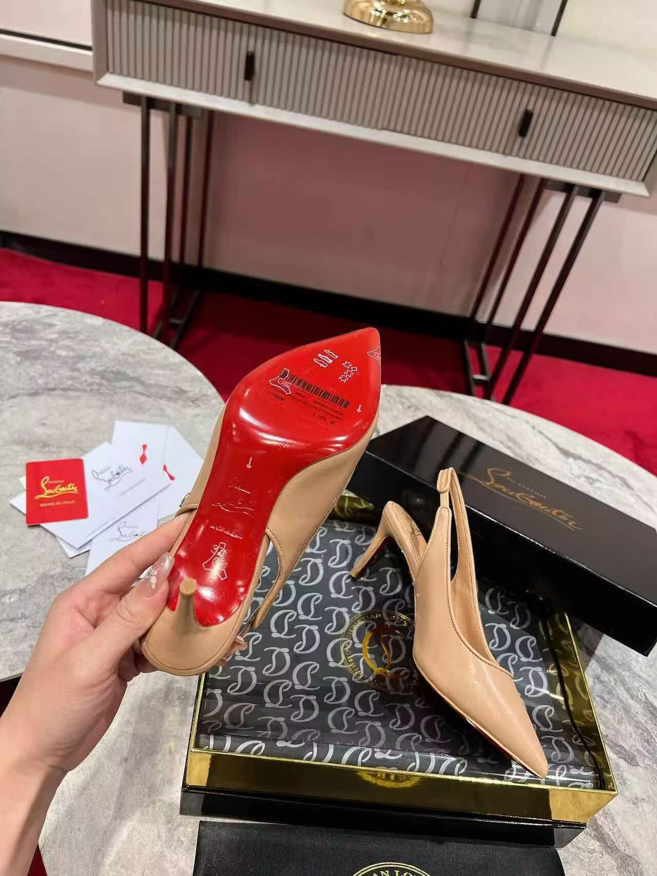 UA Ch**an Louboutin Sporty Kate Sling 65mm