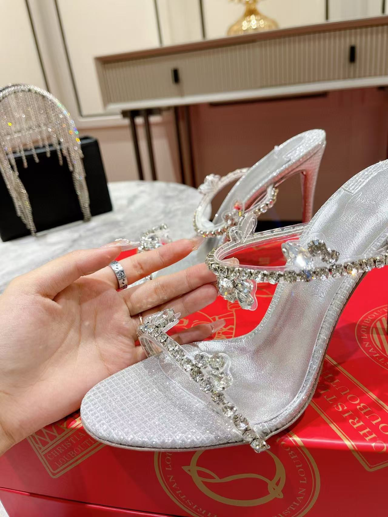 UA Ch**an Louboutin Just Queen 100 Heel Height crystal-embellished