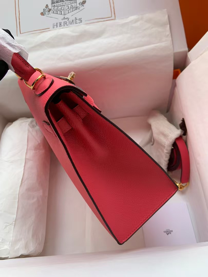 HERMÈS Kelly Silver-tone Hardware 25 28