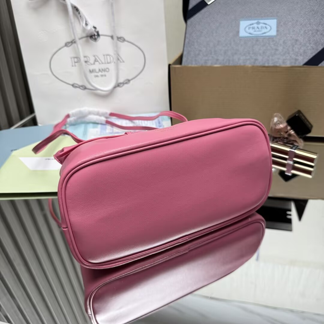 Pra*a Slouchy Lambskin Leather Shoulder Bag 25x18.5x11.5cm