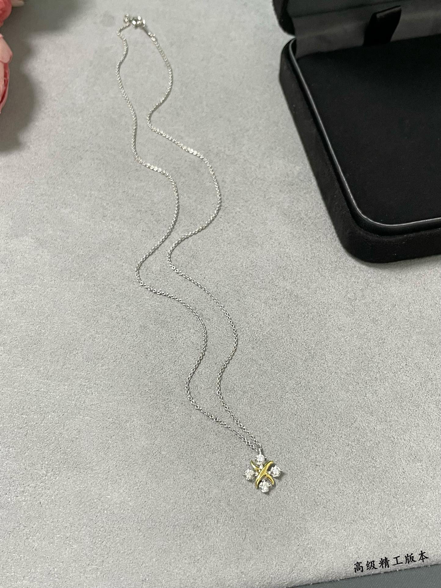 T*f*ny & Co. Crossed Double Tone Necklace