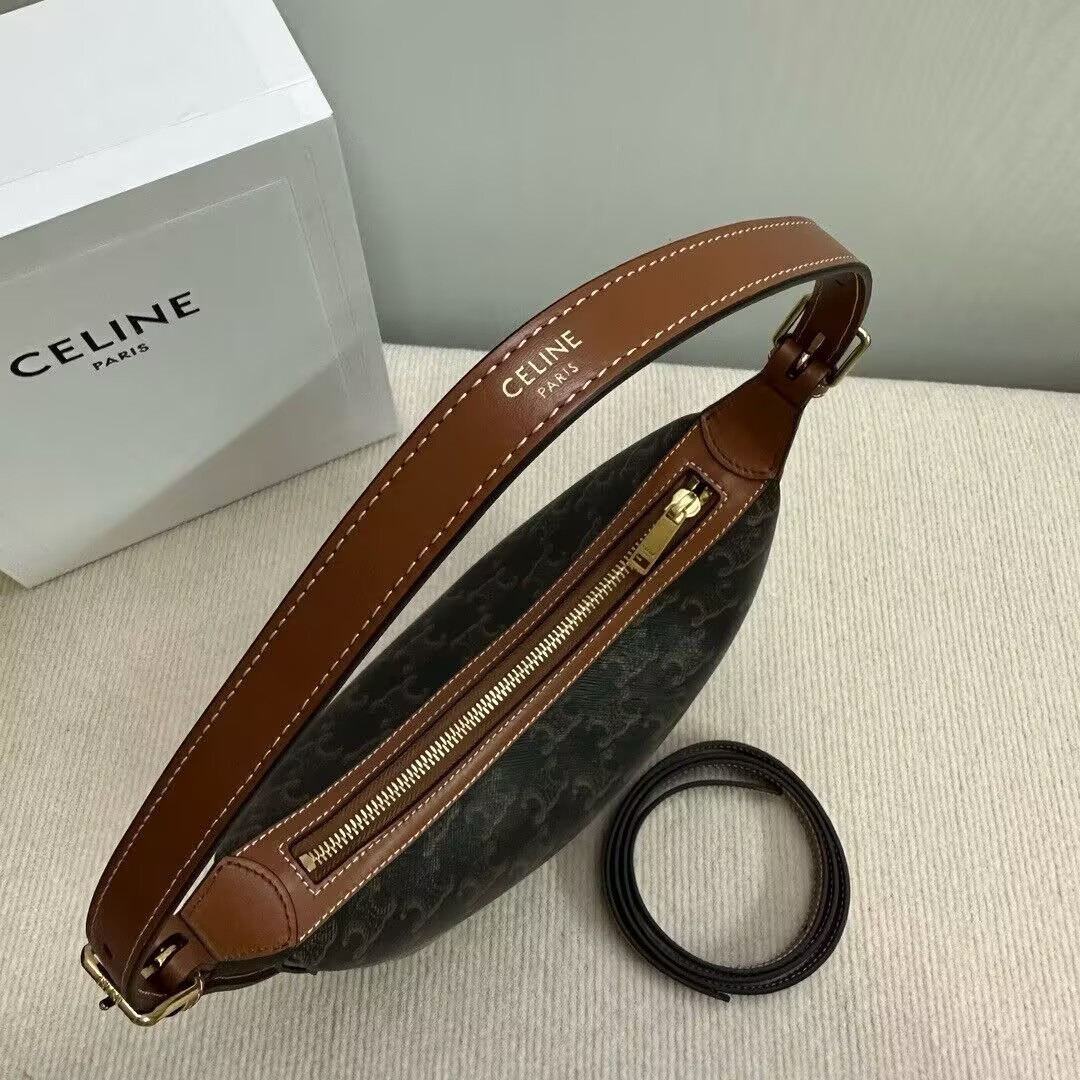 Ce**e SMALL HELOÏSE BAG IN TRIOMPHE CANVAS AND CALFSKIN 19x22x5cm