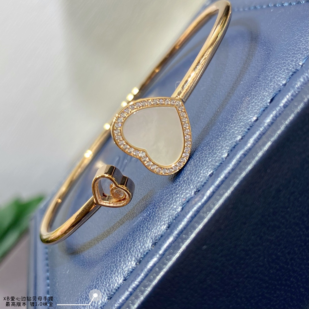 chopard heart-shaped edge Di*m*nd mother-of-pearl bracelet