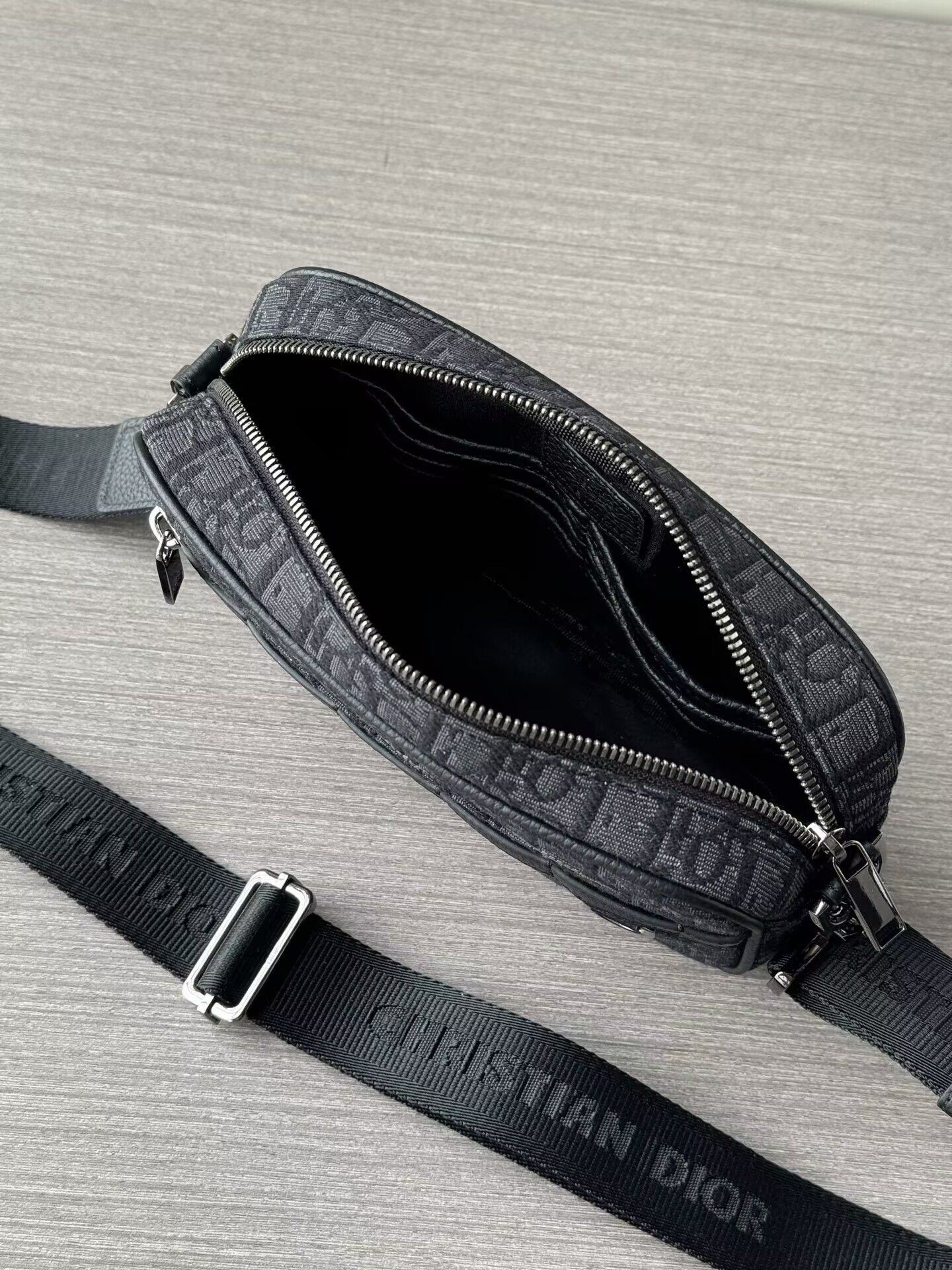 D*0r Safari Bag with Strap Black D*0r Oblique Jacquard 22x15x6cm