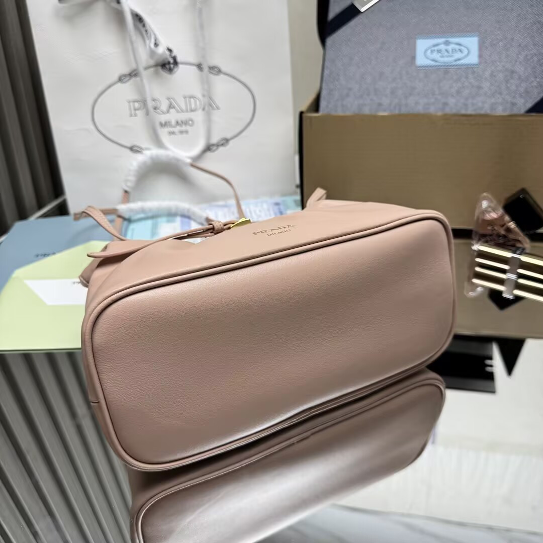 Pra*a Slouchy Lambskin Leather Shoulder Bag 25x18.5x11.5cm