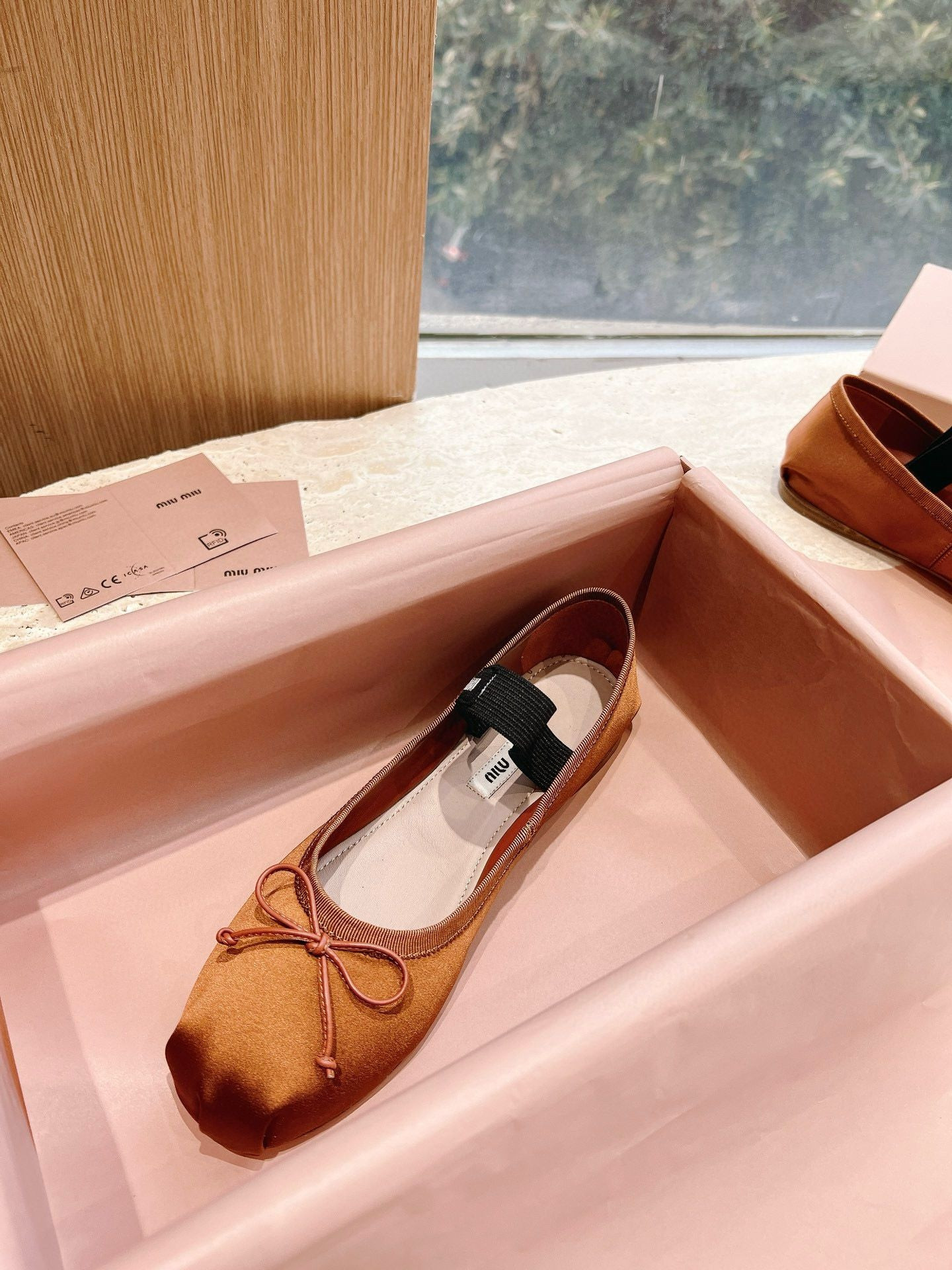UA Miu Miu Satin Ballerinas
