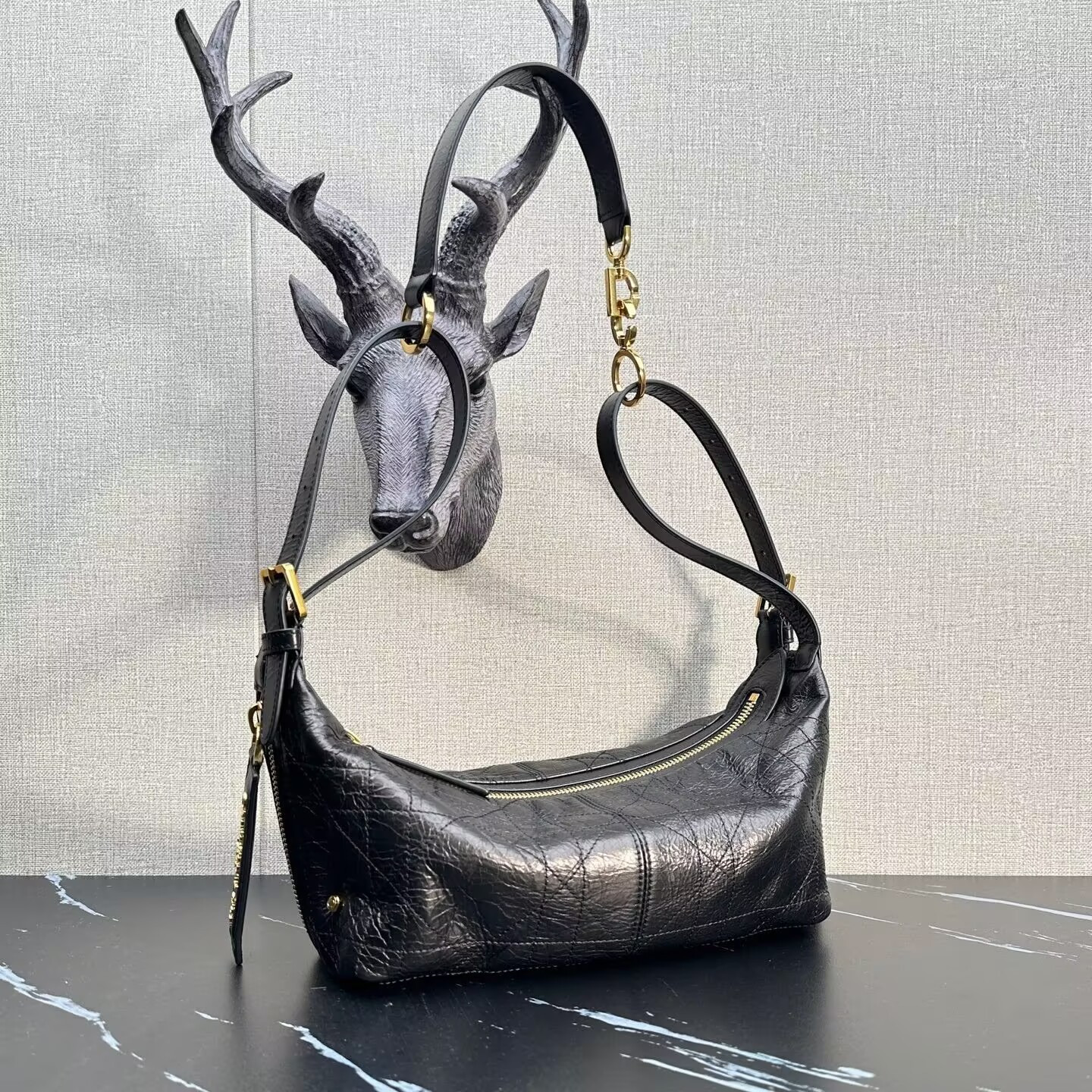 D*0r Small D-Journey Bag in Crinkled Calfskin 25.5 x 14.5 x 14 cm