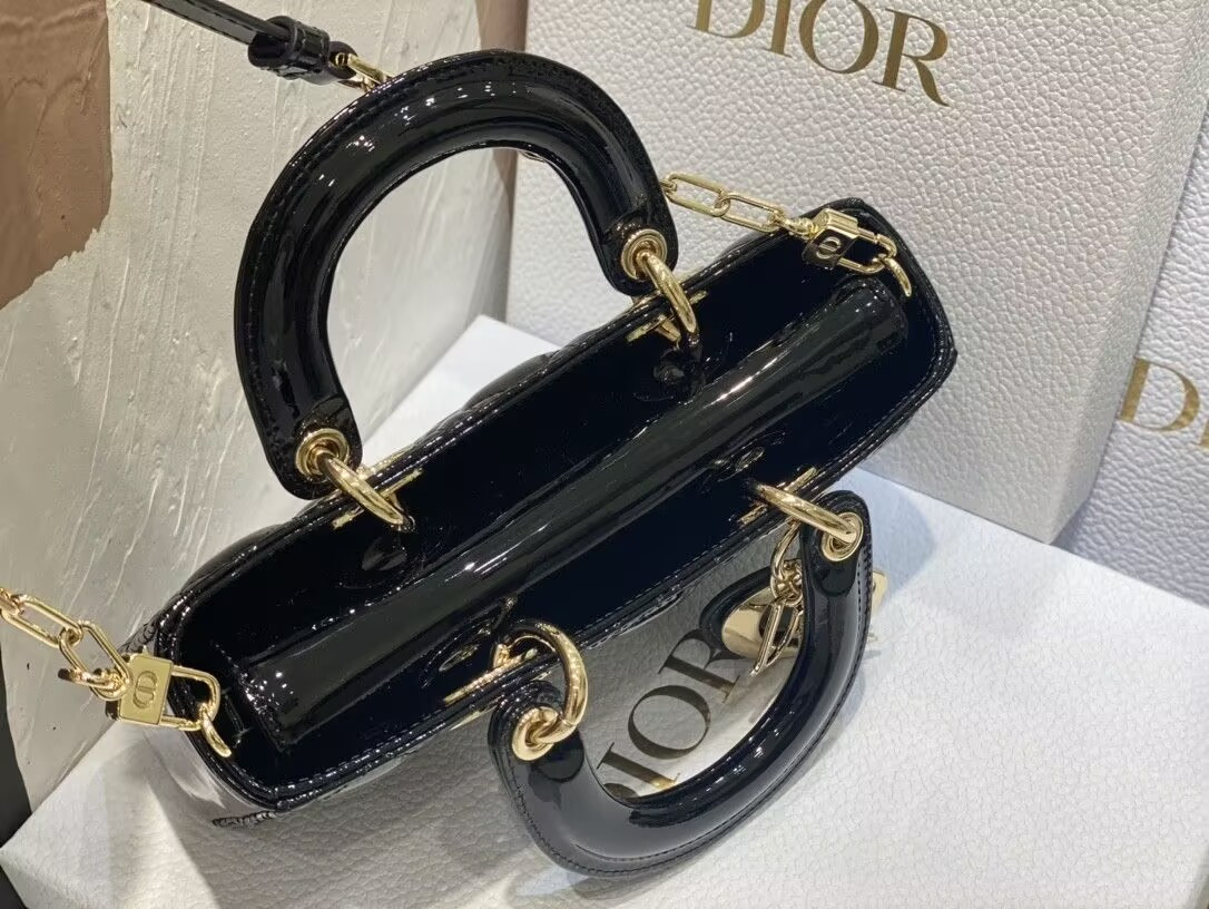 D*0r SMALL LADY D-JOY BAG BLACK  22x6x12cm