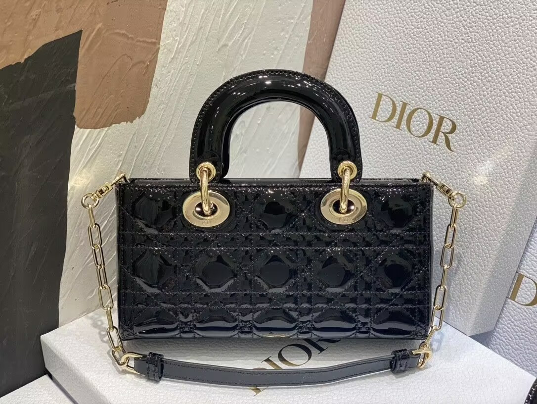 D*0r SMALL LADY D-JOY BAG BLACK  22x6x12cm