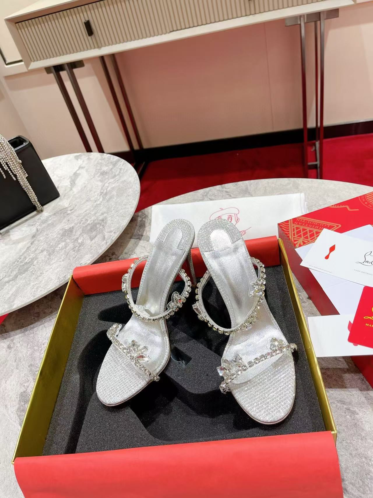 UA Ch**an Louboutin Just Queen 100 Heel Height crystal-embellished