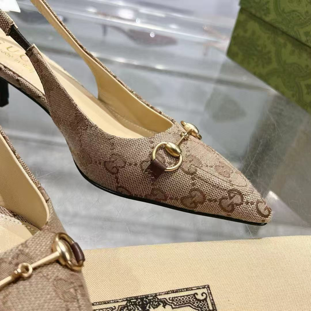 UA G*u*i HORSEBIT SLINGBACK PUMP LOW HEEL