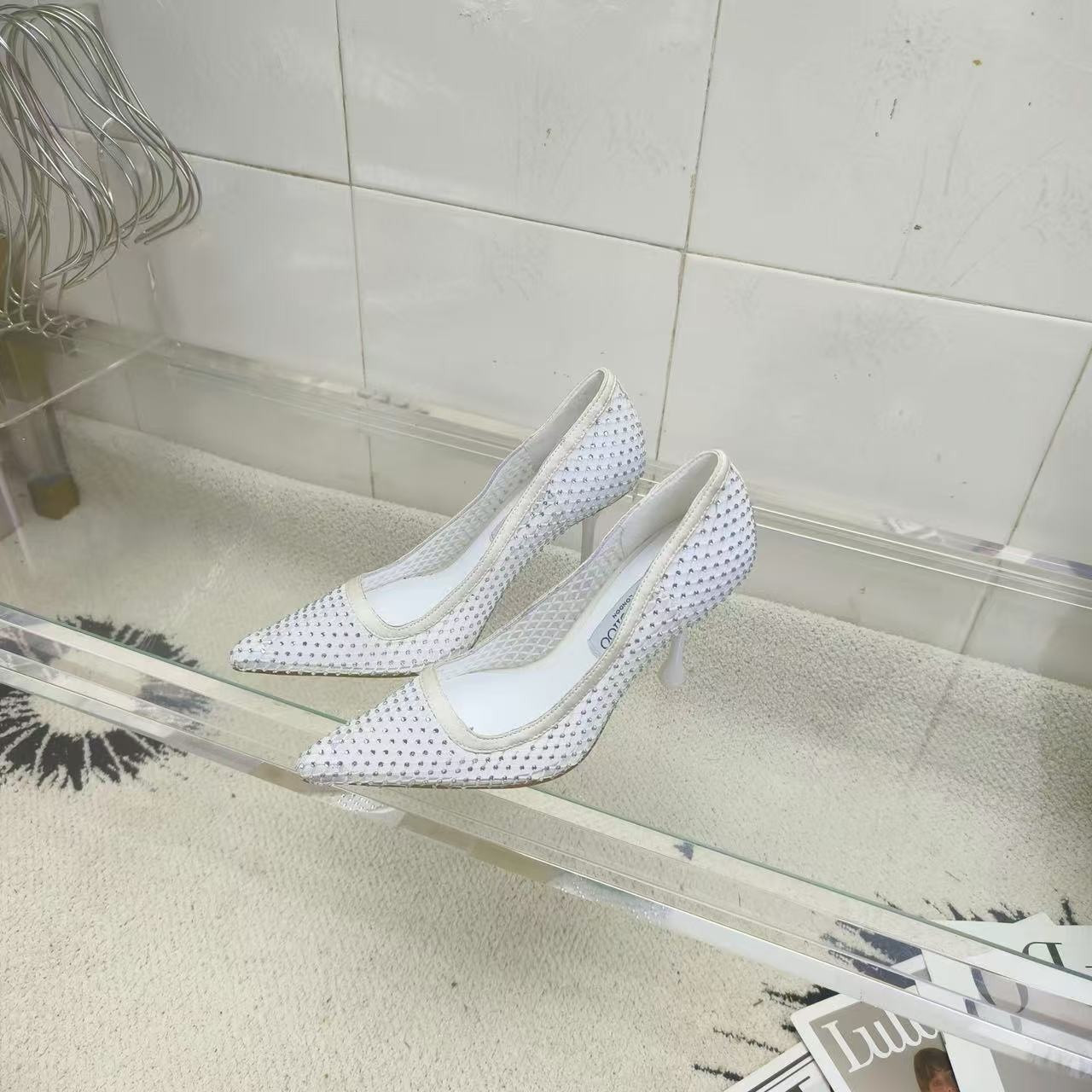 UA Ji*y Ch* White Mesh Pumps