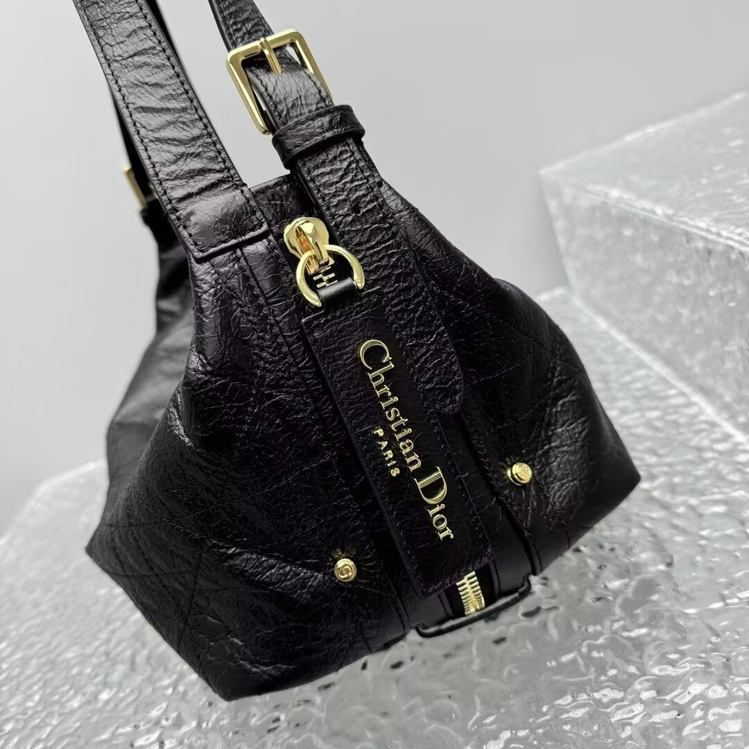 D*0r Medium D-Journey Bag in Crinkled Calfskin 33x15x16cm