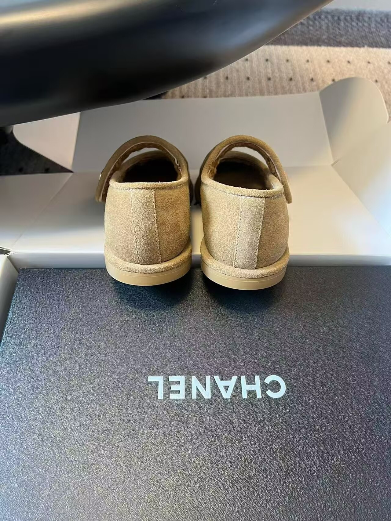 UA Ch*el Mary Jane in Shearling