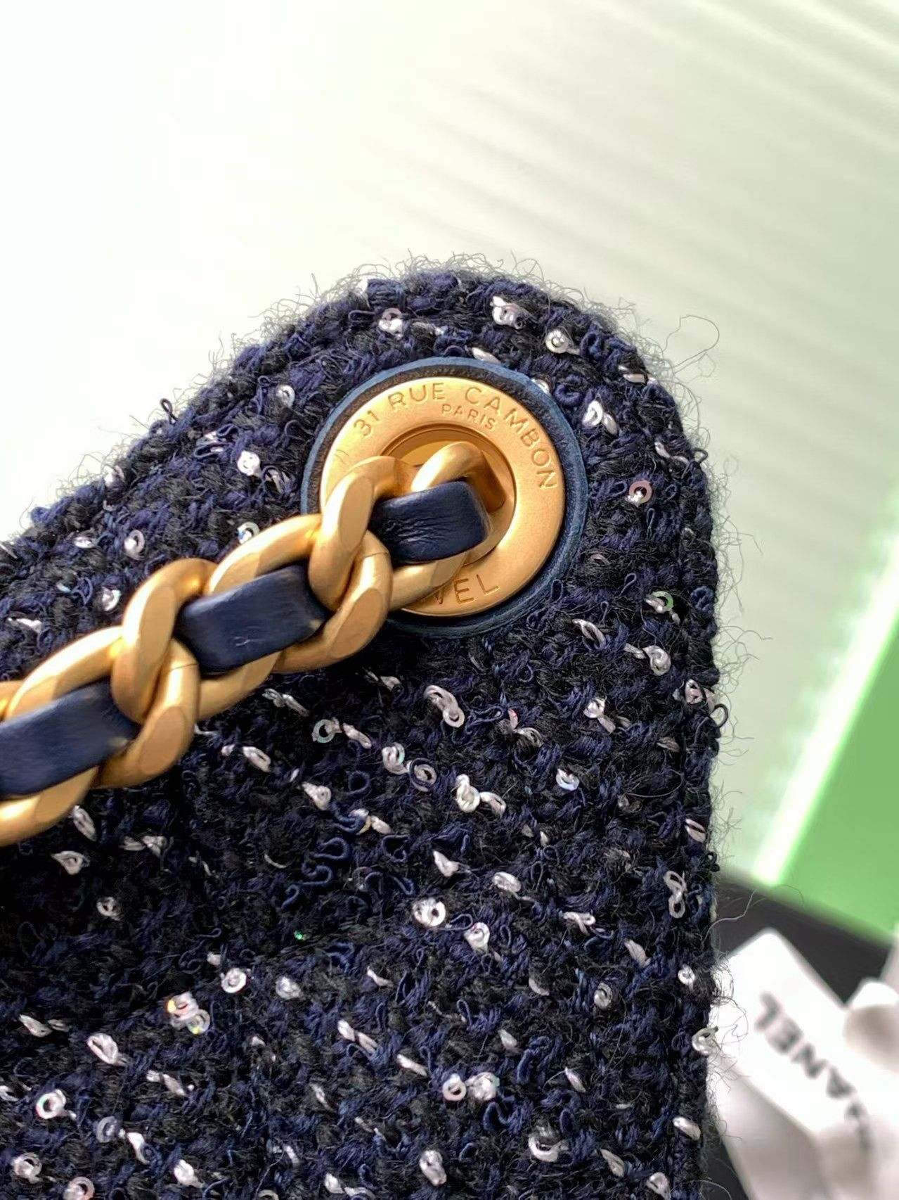 Ch*el 25 Bucket Tweed Bag 26x30x14cm