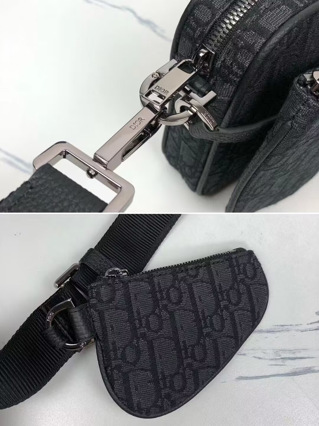 D*0r Saddle Triple Pouch Black D*0r Oblique Jacquard 18x25x5CM