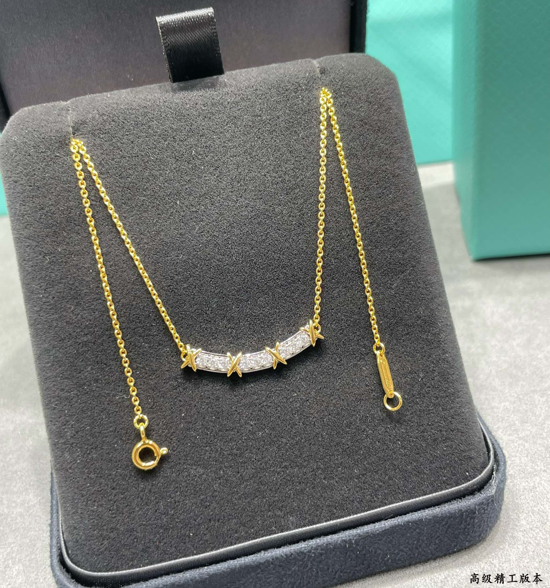 T*f*ny & Co. Crossed Double Tone Necklace