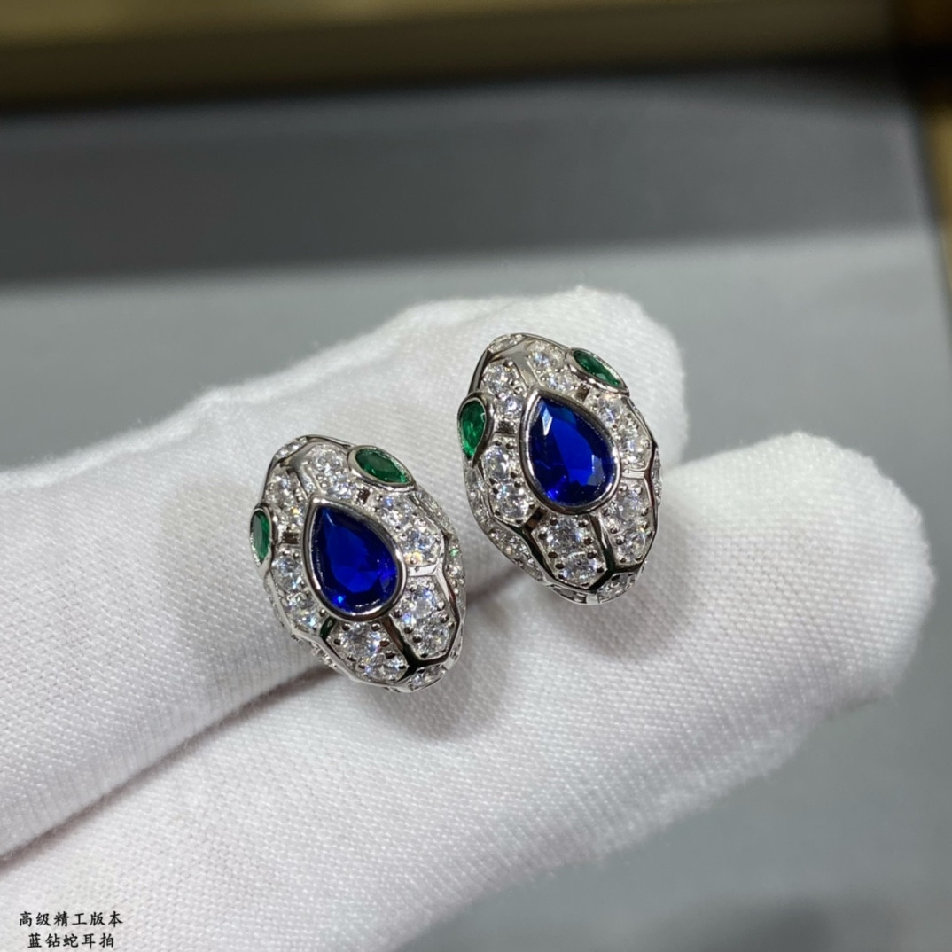 B*l*ai Sapphire Snake Earrings
