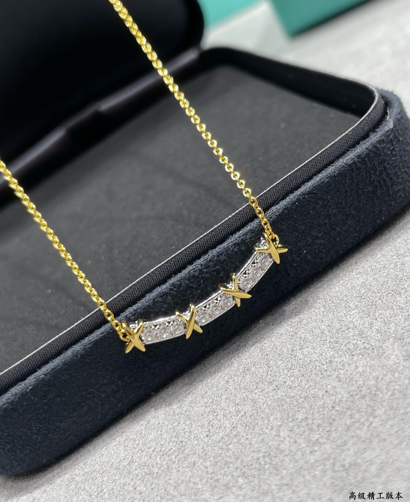 T*f*ny & Co. Crossed Double Tone Necklace