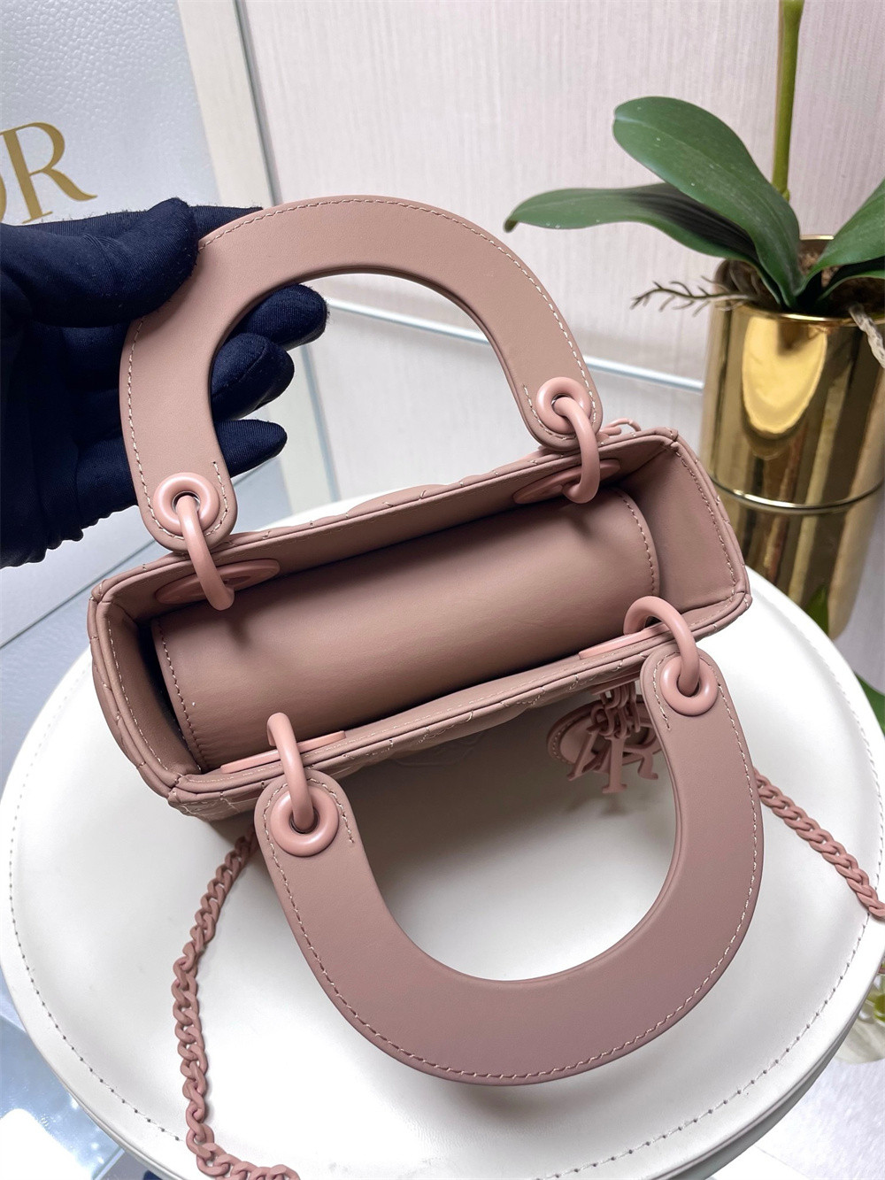 Mini Lady D*0r Bag 6.5 x 6 x 3 inches