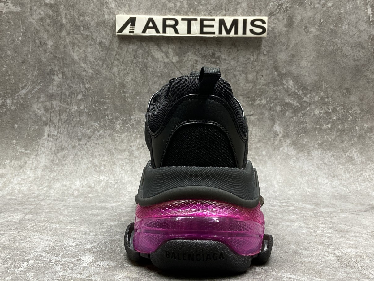 Balenciga Triple S Black Purple Clear Sole