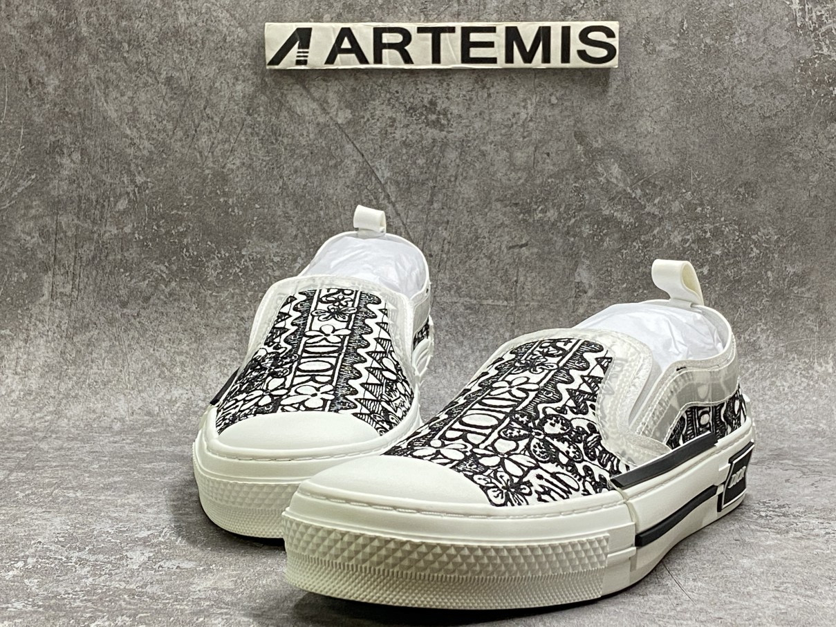 D*0r And Shawn B23 Slip On Black White Embroidery