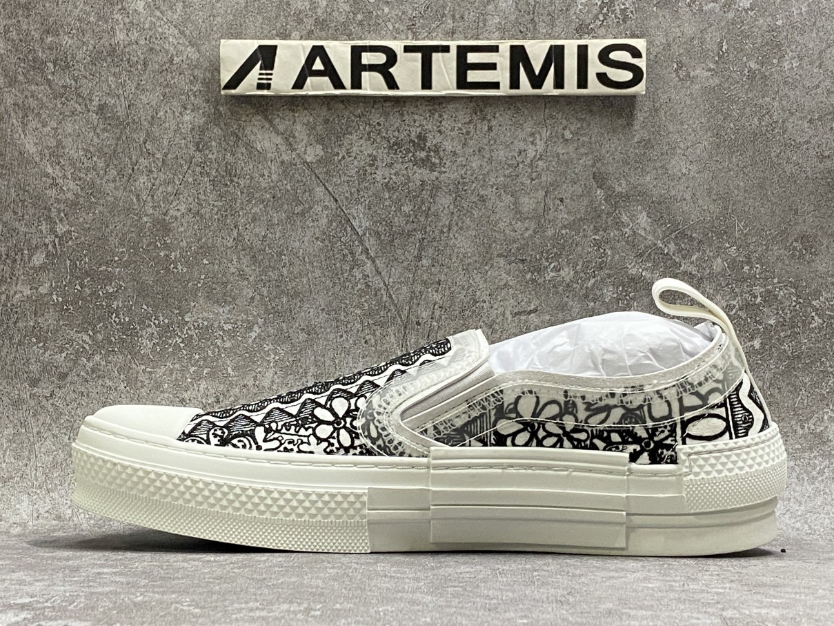 D*0r And Shawn B23 Slip On Black White Embroidery