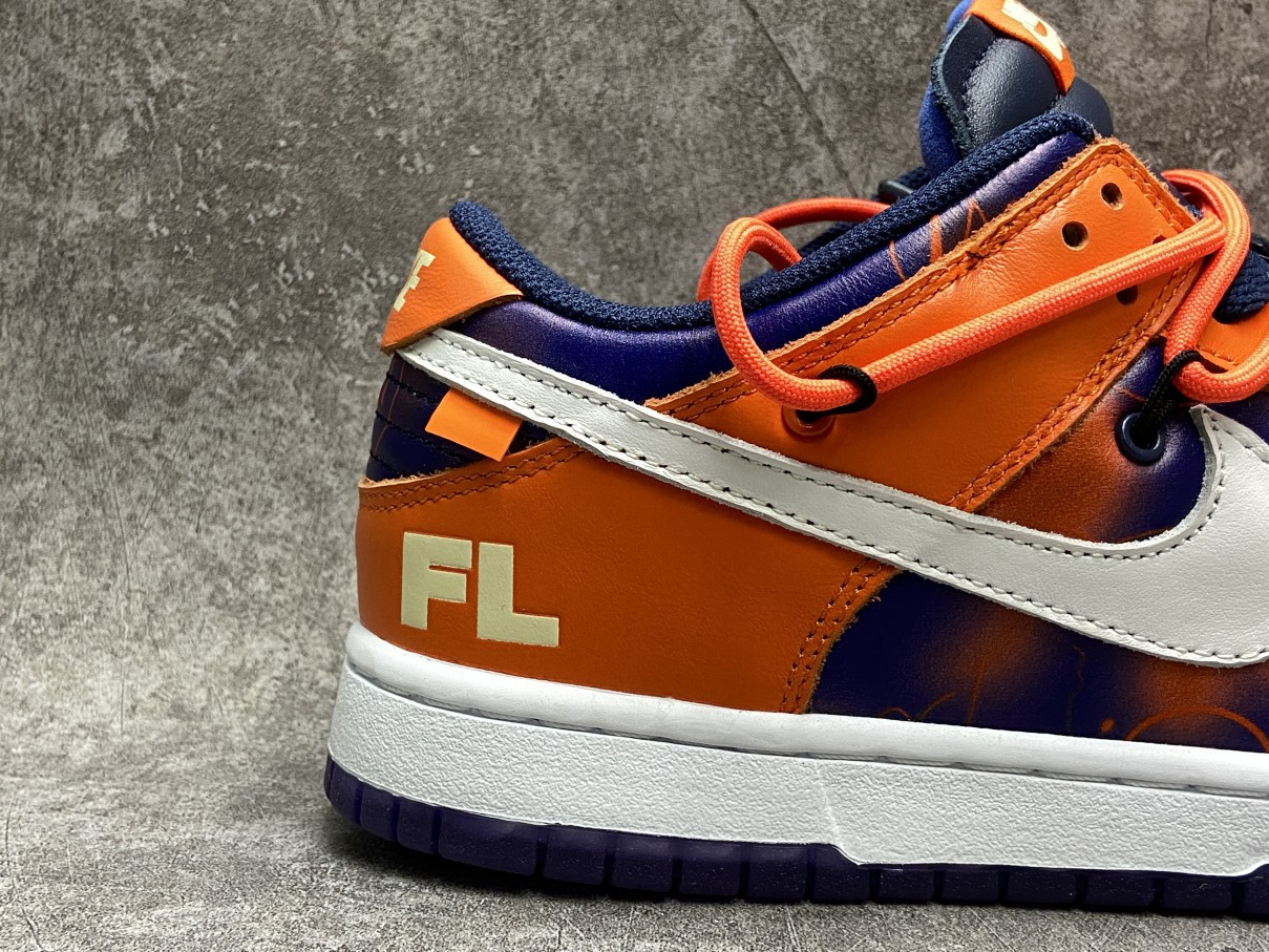 OFF WHITE x Nike Dunk Low x FL Orange Navy Blue White