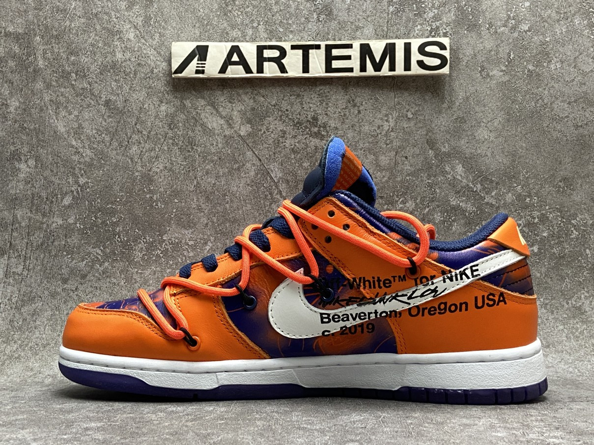 OFF WHITE x Nike Dunk Low x FL Orange Navy Blue White
