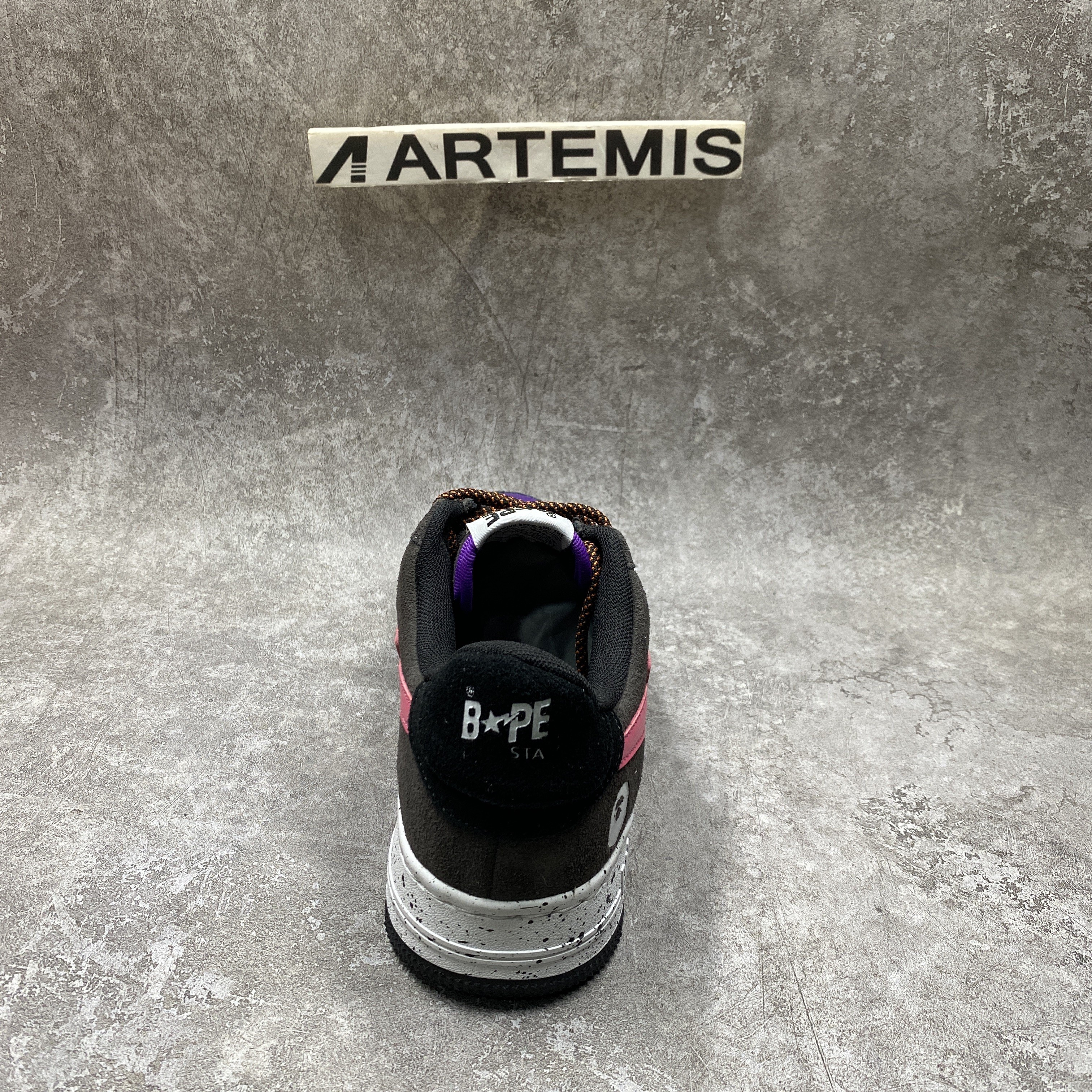 BP Sta Black Grey Pink Suede