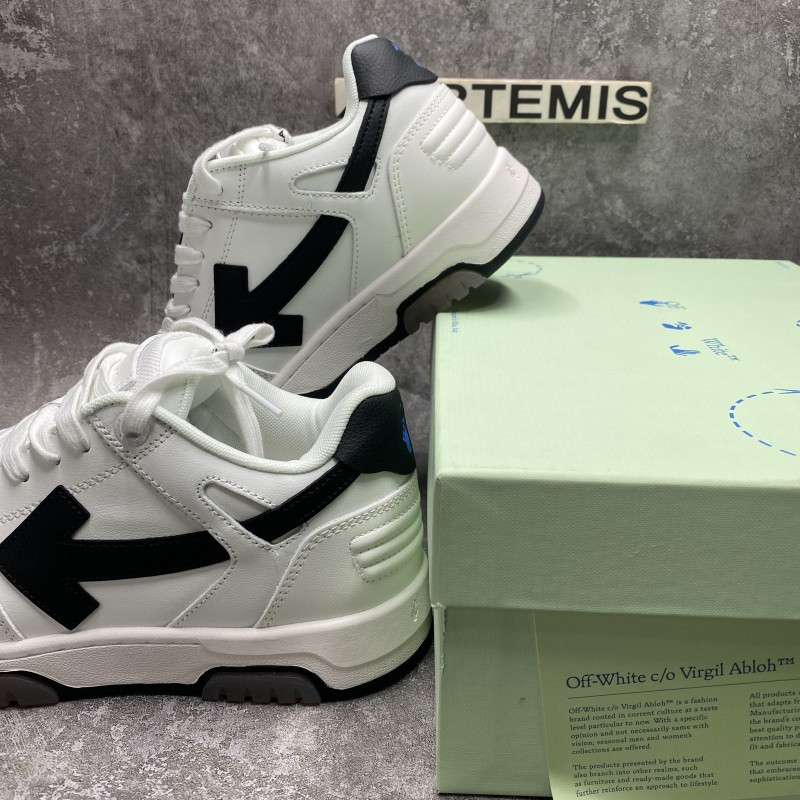 OFF-WHITE Out Of Office OOO 30 MM Low Tops Black White Blue