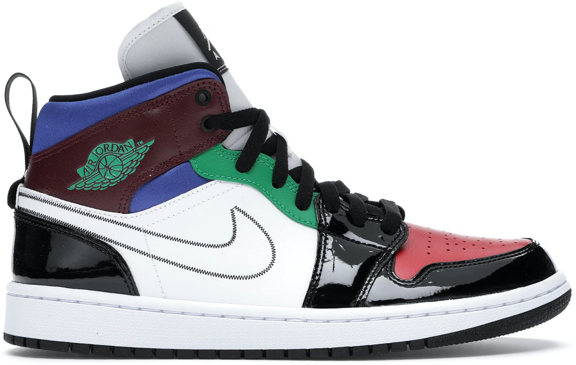 Air Jordan 1 Mid SE Black White Multi-Color
