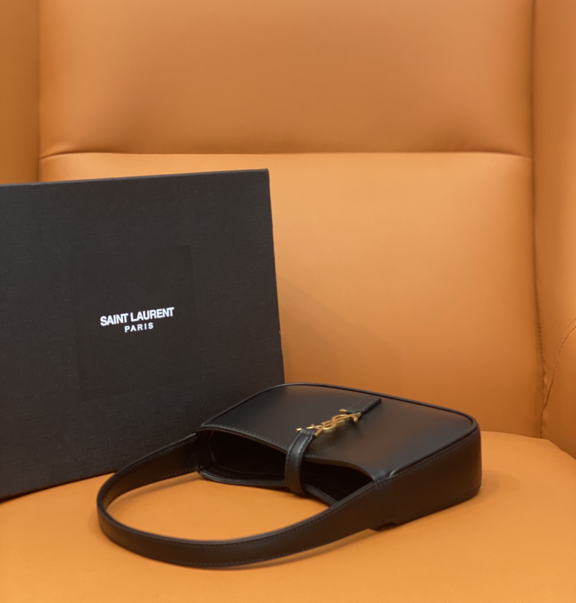 Y*L MINI LE 5 À 7 IN SMOOTH LEATHER NOIR  19 X 11.5 X 4.5 CM