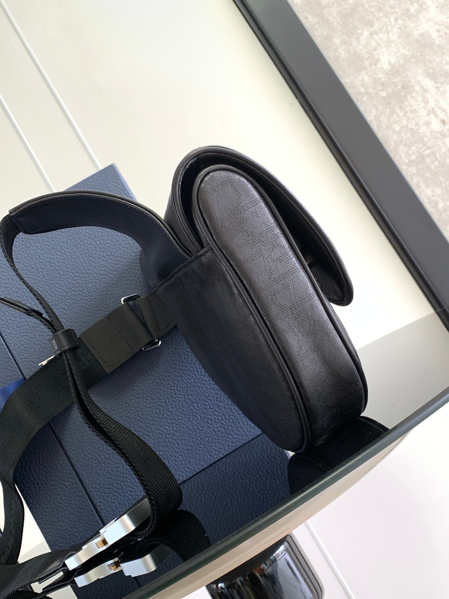 Ch**an D*0r D*0r HOMME Bags Leather Black 26 x 19 x 4.5 cm